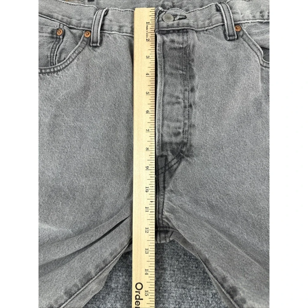 Levi's 501 Original Fit Jeans Men's 38x32 Grey Wash Button Fly